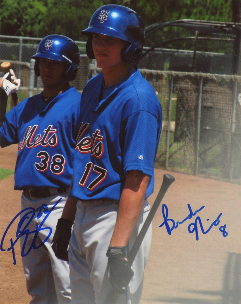 Brandon Nimmo Phillip Evans Signed Autographed New York Mets 8x10 Photo LSCM COA