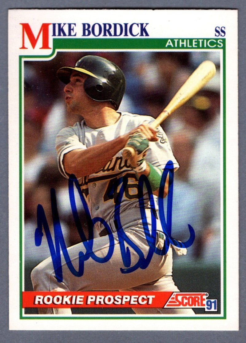 Mike Bordick Signed Autographed 1991 Score #339 Rookie RC LSCM COA Athletics