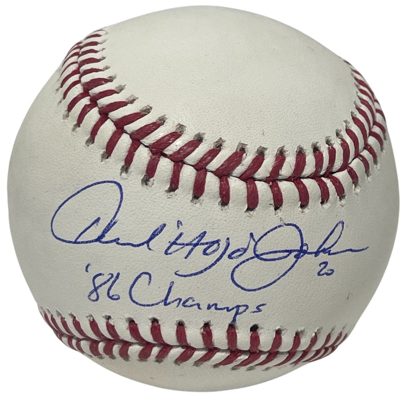 Howard "HOJO" Johnson Signed ROMLB Baseball w/ 86 Champs Beckett Witness BAS COA