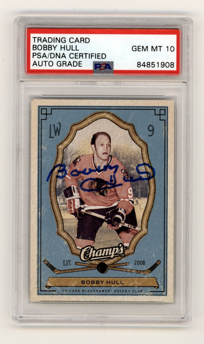 Bobby Hull 2009-10 Upper Deck Champ's #25 Signed PSA 10 Auto Blackhawks HOF
