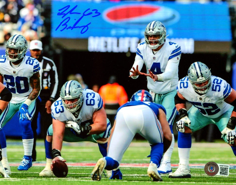Tyler Biadasz Signed Dallas Cowboys 8x10 Photo Beckett Witness BAS COA #1