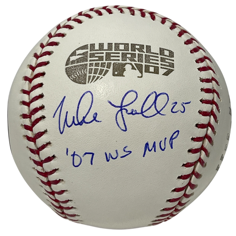 Mike Lowell Signed 2007 World Series LE Gold Baseball w WS MVP Beckett W BAS COA