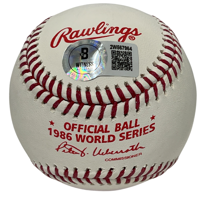 Kevin Mitchell Signed Auto 1986 World Series Baseball WS Champs Beckett BAS COA