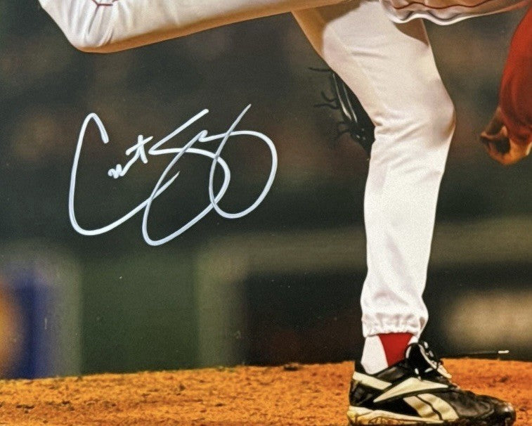 Curt Schilling Signed Autographed Boston Red Sox 16x20 Photo JSA Witness COA