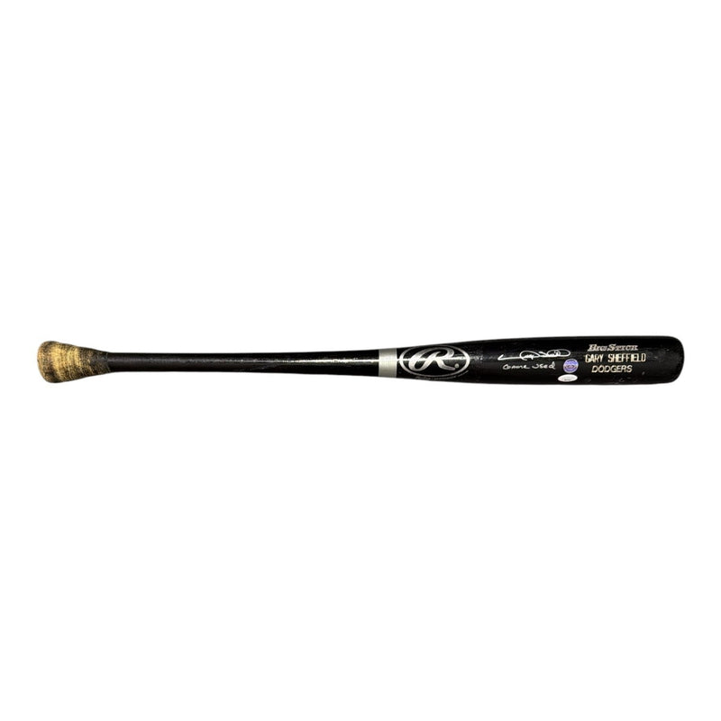 Gary Sheffield Signed Game Used Rawlings Black Bat JSA COA Dodgers B