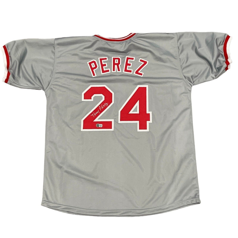 Tony Perez Signed Cincinnati Reds Custom Jersey Beckett Witness BAS COA