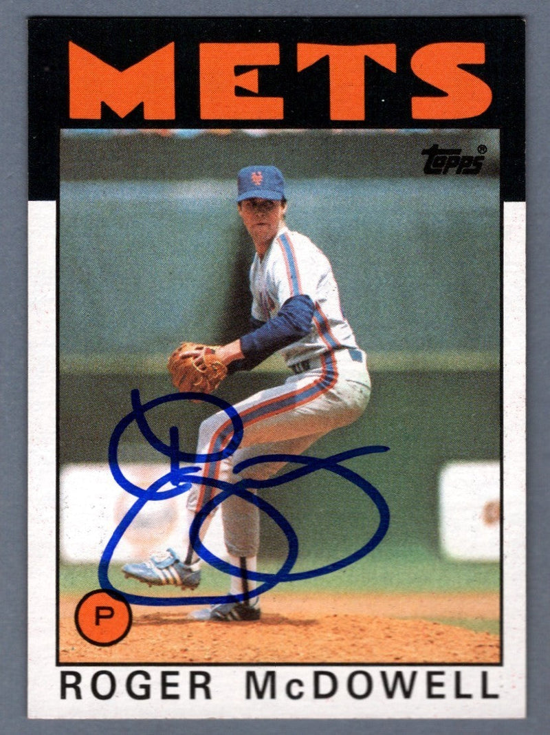 Roger McDowell Signed 1986 Topps #547 Rookie RC LSCM COA New York Mets