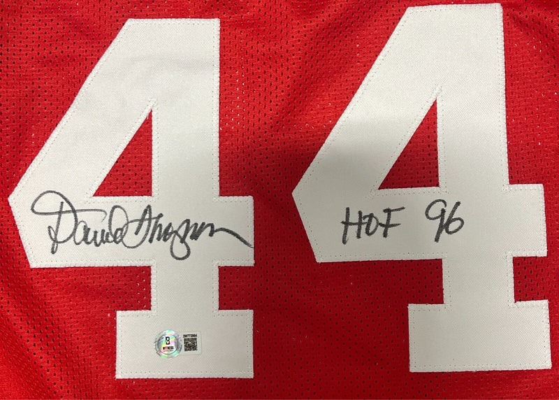 David Thompson Signed Auto NC State Custom Jersey w/ HOF 96 Beckett Wit BAS COA
