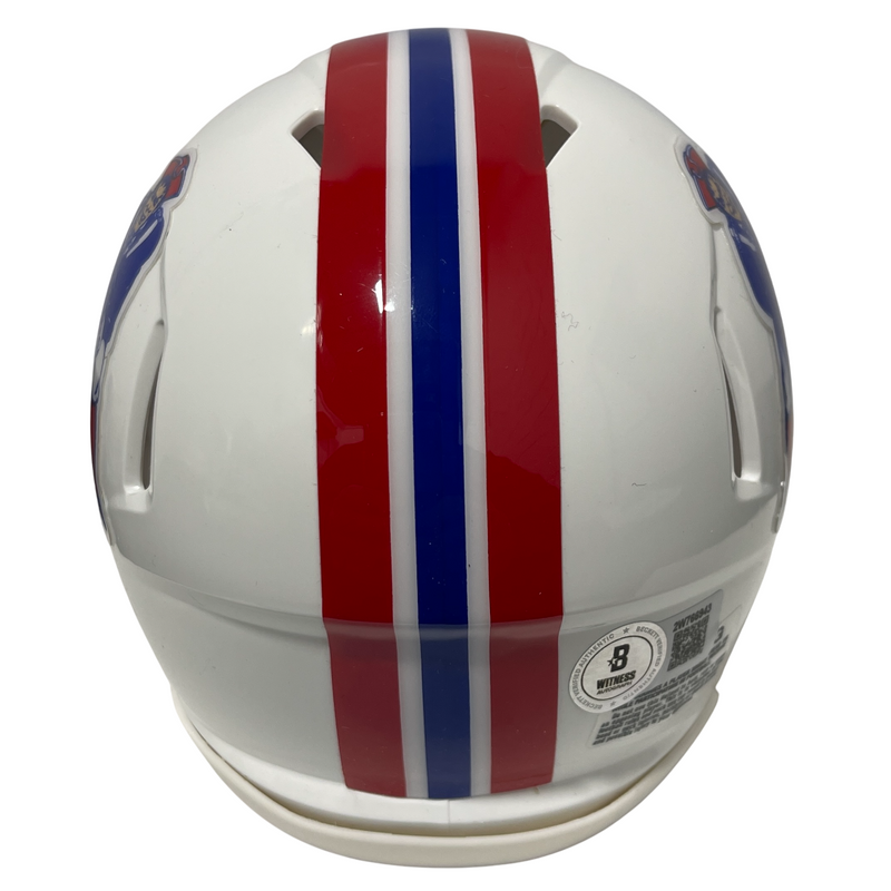 Mike Haynes Signed Patriots TB Mini Helmet w/ HOF 97 Beckett Witness BAS COA