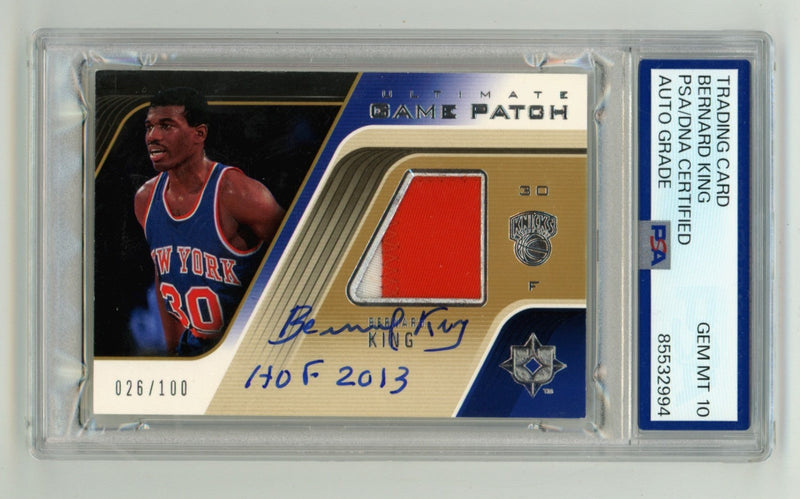 Bernard King 2004-05 UD Ultimate Collection Game Patch Signed #/100 PSA 10 Auto
