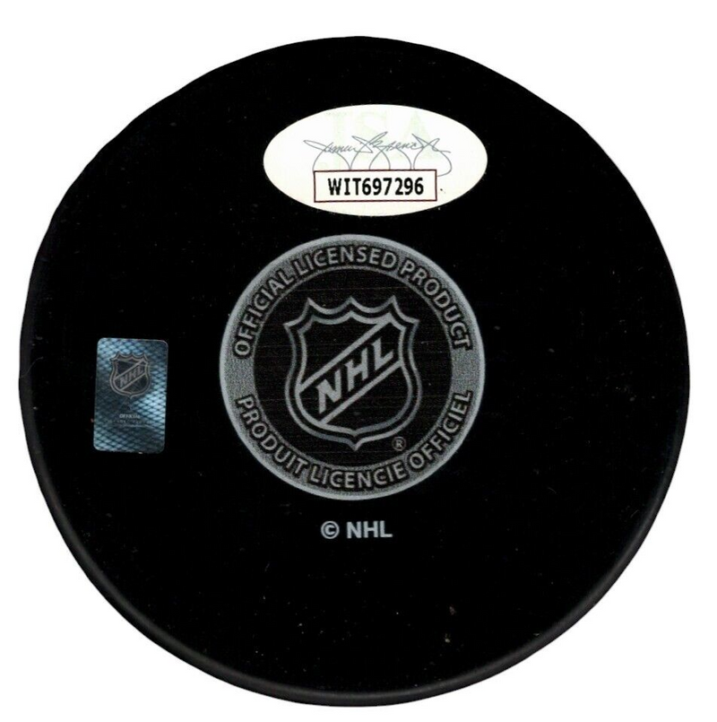 Dennis Potvin Signed Autographed New York Islanders Logo Puck JSA COA