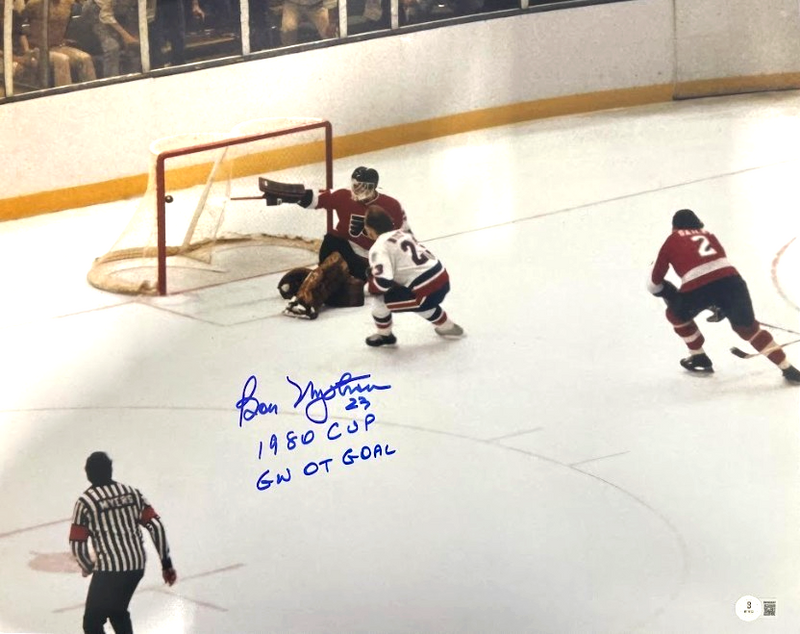 Bobby Nystrom Signed NY Islanders 16x20 Photo w/ 1980 Cup Insc Beckett W BAS COA