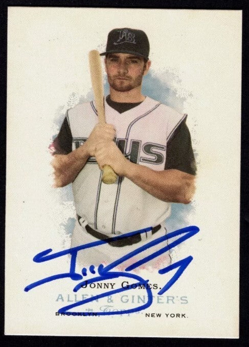 Jonny Gomes Signed Auto 2006 Topps Allen & Ginter #86 LSCM COA Rays Red Sox