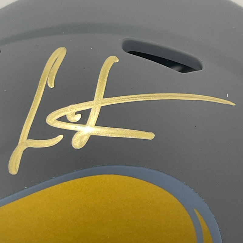Cris Carter Signed Minnesota Vikings Slate Mini Helmet Beckett Witness BAS COA