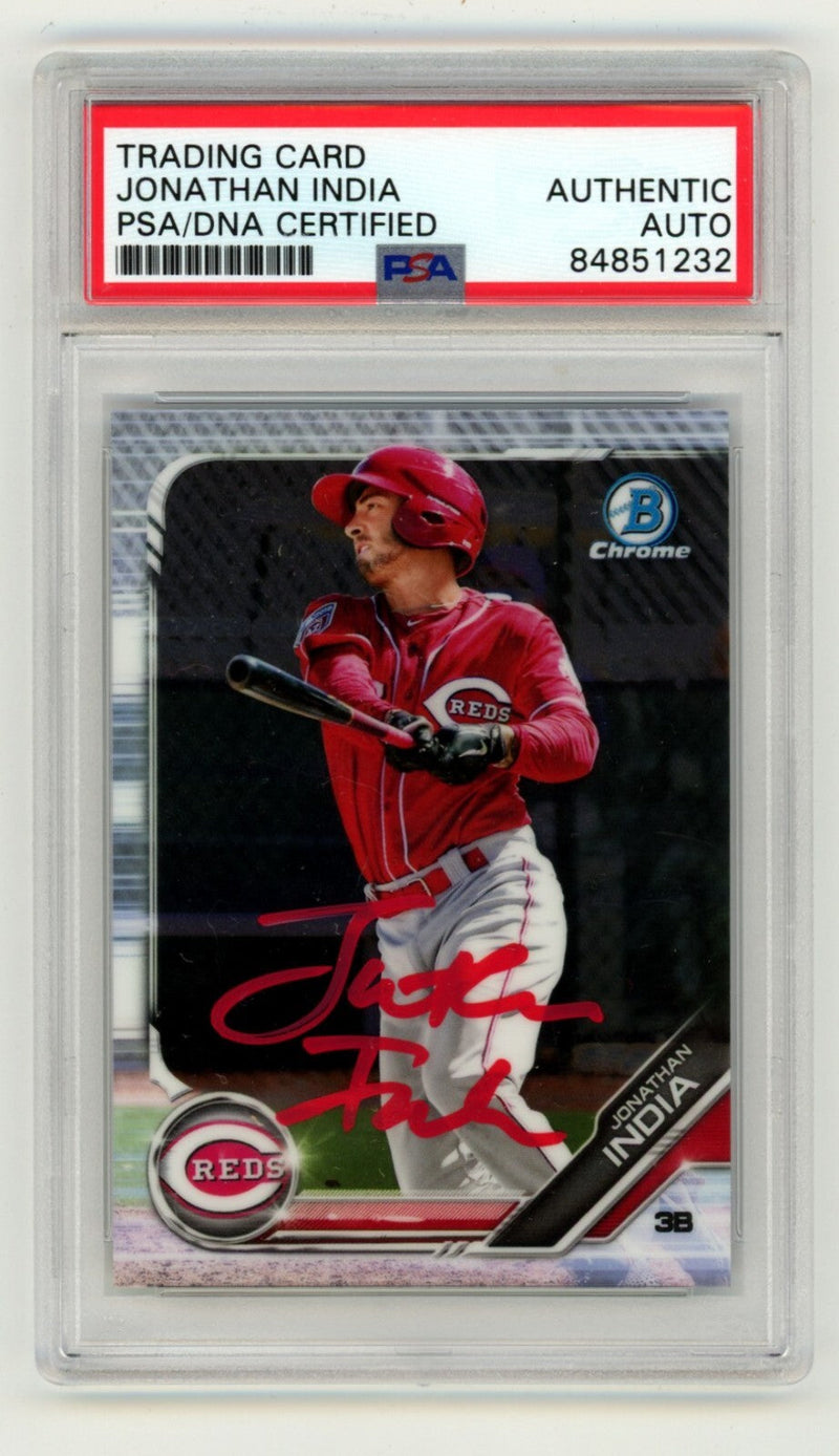 Jonathan India 2019 Bowman Chrome Prospects BCP-102 RC Signed PSA Authentic Auto