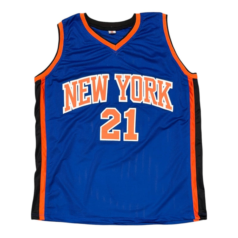 Charlie Ward Signed New York Knicks Custom Jersey w/ 99 ECF Champs JSA Wit COA
