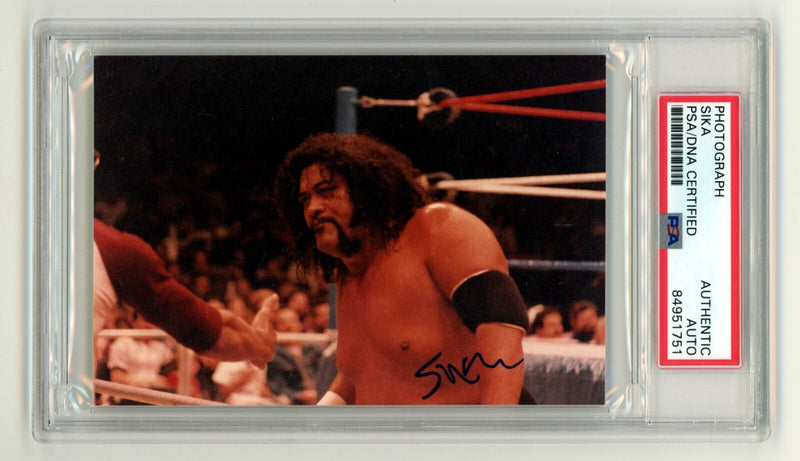 Sika Anoa'i Signed Original Vintage Photo PSA DNA Authentic Wild Samoans HOF A