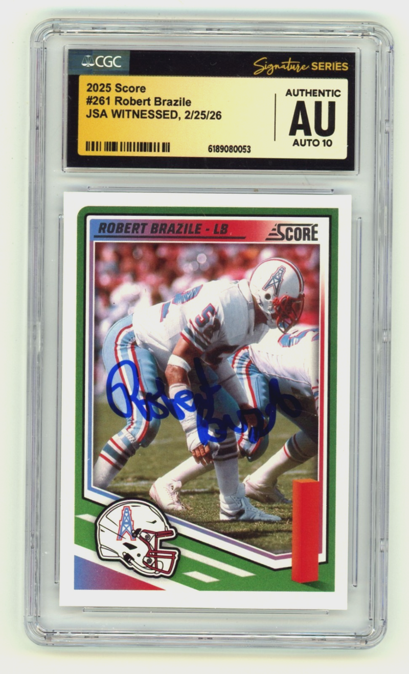 Robert Brazile 2025 Score #261 Signed JSA CGC 10 Auto Houston Oilers HOF