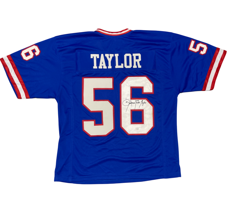 Lawrence Taylor Signed Full Name Giants Custom Jersey Beckett Wit BAS COA RARE