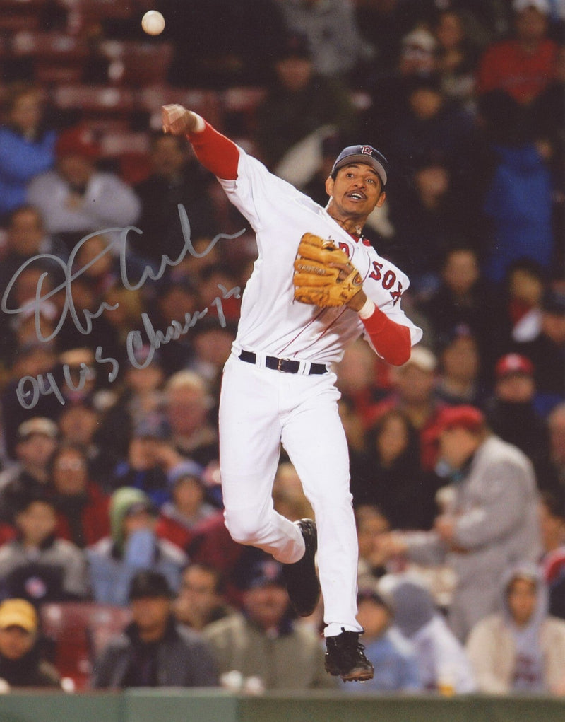 Orlando Cabrera Signed Boston Red Sox 8x10 Photo w/ 04 WS Champs LSCM COA