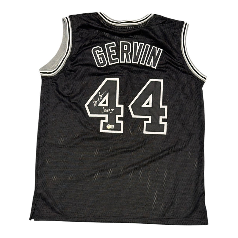 George Gervin Signed San Antonio Spurs Custom Jersey w/ Iceman Beckett W BAS COA