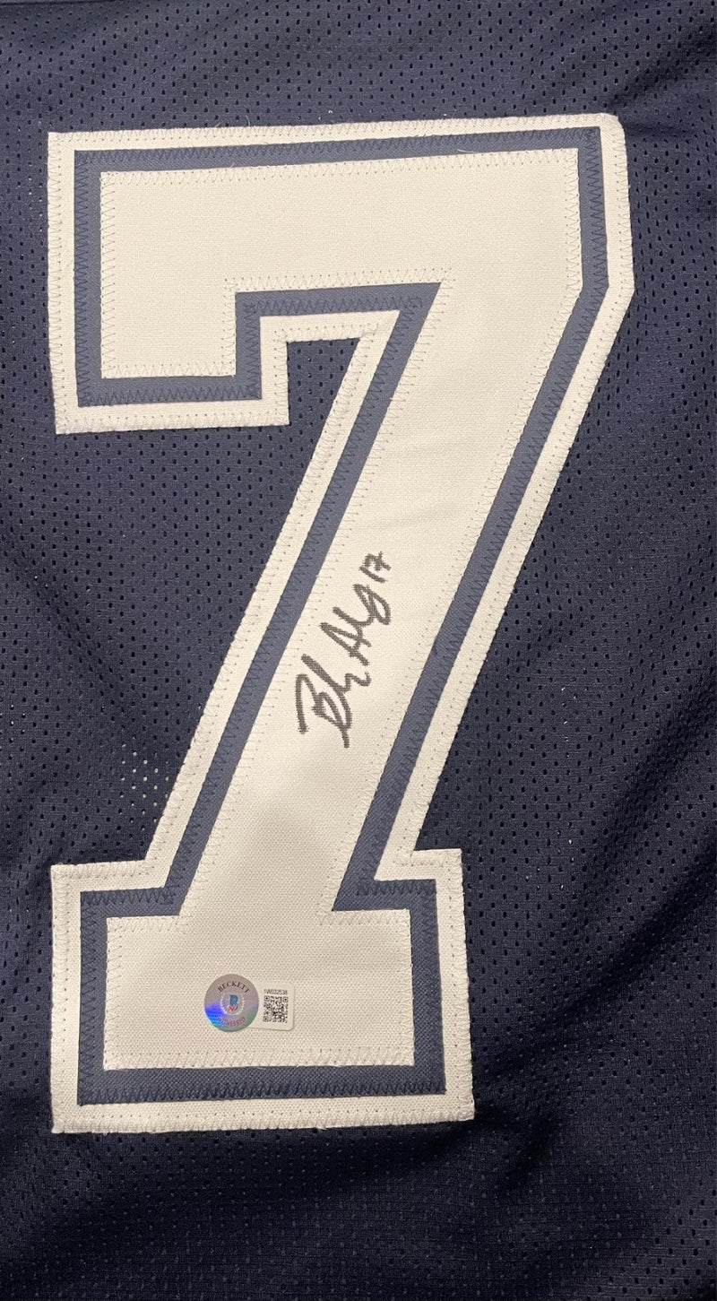 Brandon Aubrey Signed Dallas Cowboys Navy Custom Jersey Beckett Witness BAS COA