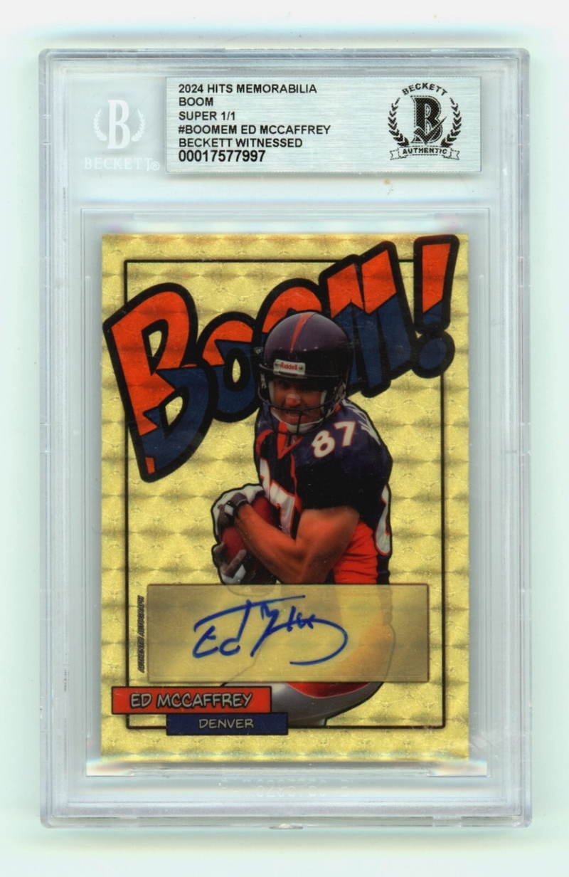 Ed McCaffrey 2024 Hits Memorabilia BOOM Super 1/1 Signed BGS BAS Auto Denver