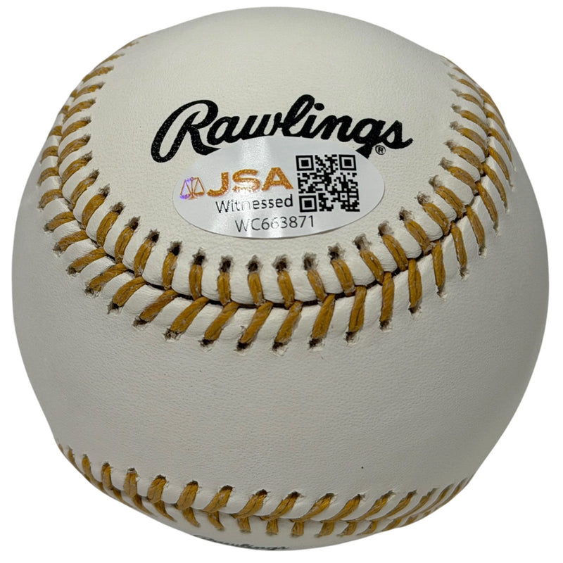 Willie Wilson Signed Autographed Gold Glove Baseball w/ 80 GG JSA Witness COA