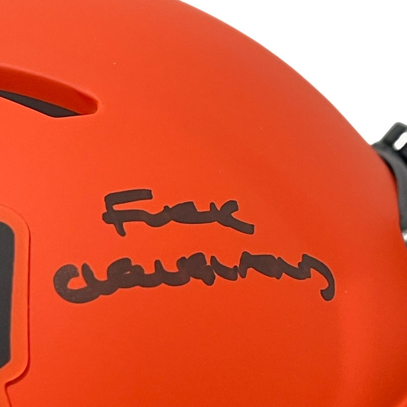 Johnny Manziel Signed Browns Rave Mini Helmet w F**K Cleveland Beckett W BAS COA