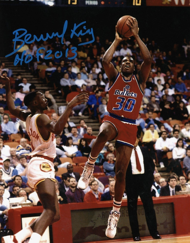 Bernard King Signed Washington Bullets 8x10 Photo w/ HOF 13 LSCM COA #18