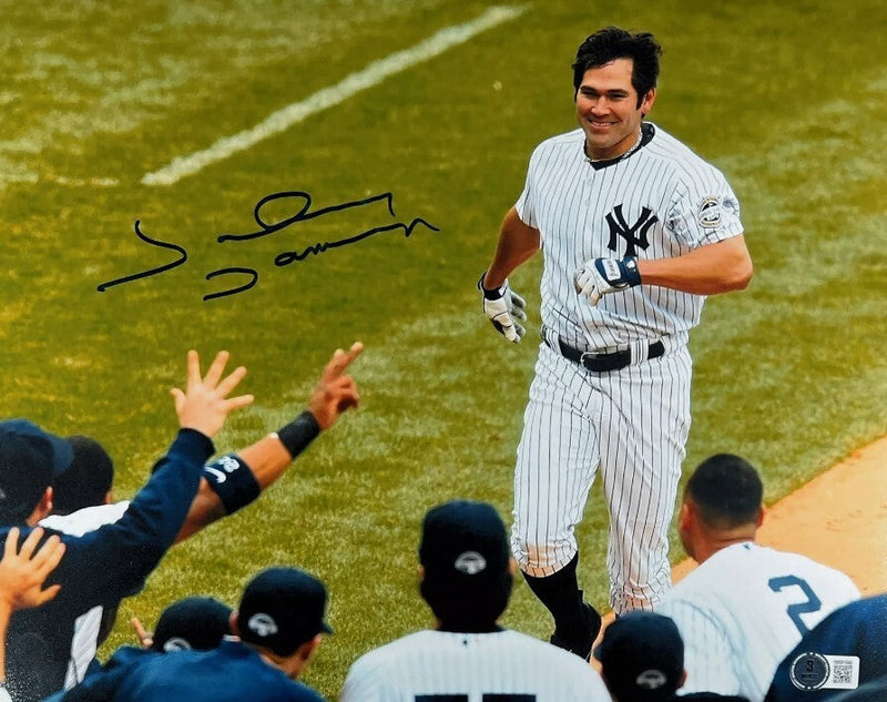 Johnny Damon Signed New York Yankees 11x14 Photo Beckett Witness BAS COA