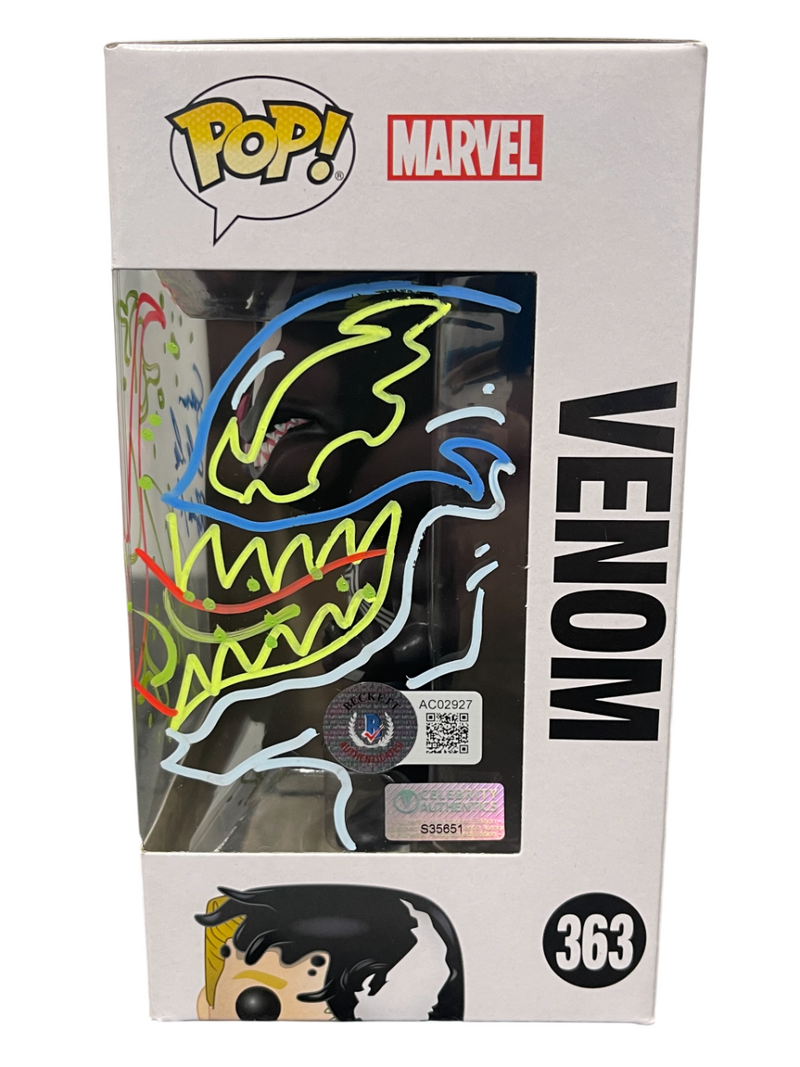 Tom Hardy Signed Venom Funko Pop #363 w/ Sam De La Rosa Sketch BAS & JSA COA C