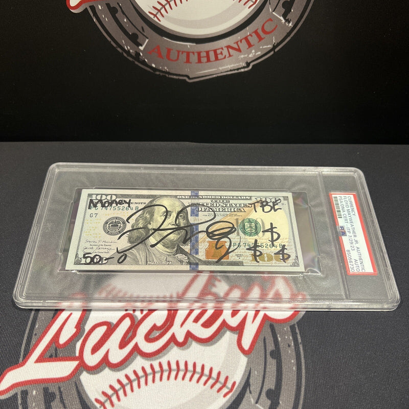 Floyd Mayweather Jr. Signed $100 Bill US Currency x4 Inscription PSA Auth Auto P