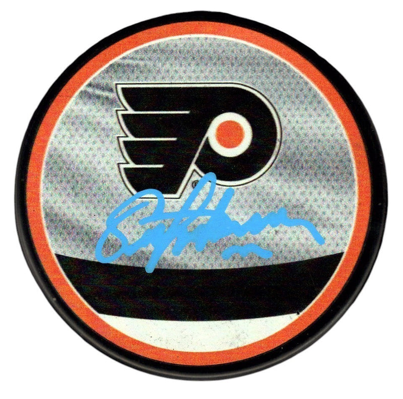 Eric Lindros Signed Autographed Flyers Reverse Retro Puck JSA Witness COA
