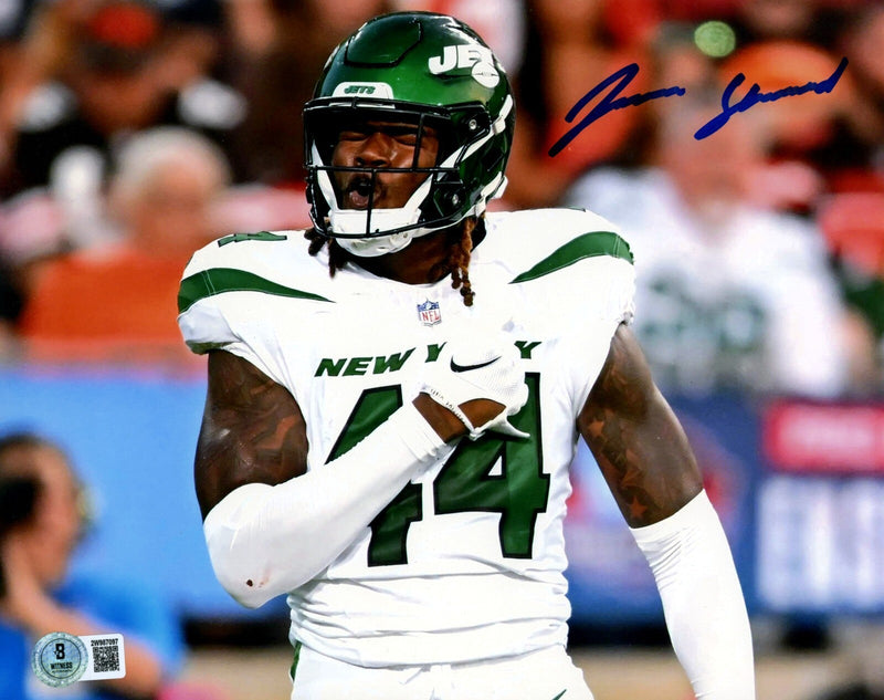Jamien Sherwood Signed New York Jets 8x10 Photo Beckett Witness BAS COA #3