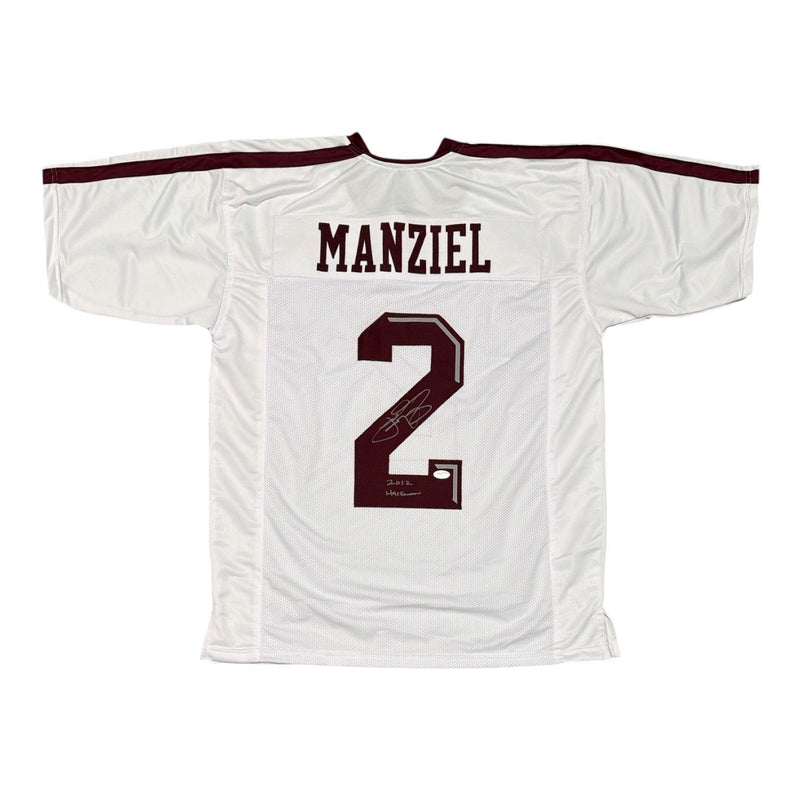 Johnny Manziel Signed Texas A&M Custom Jersey w/ 2012 Heisman JSA Witness COA W