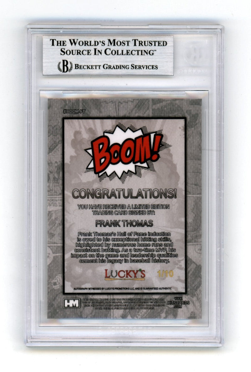 Frank Thomas 2024 Hits Memorabilia BOOM Gold #/10 Signed BGS BAS Auto White Sox
