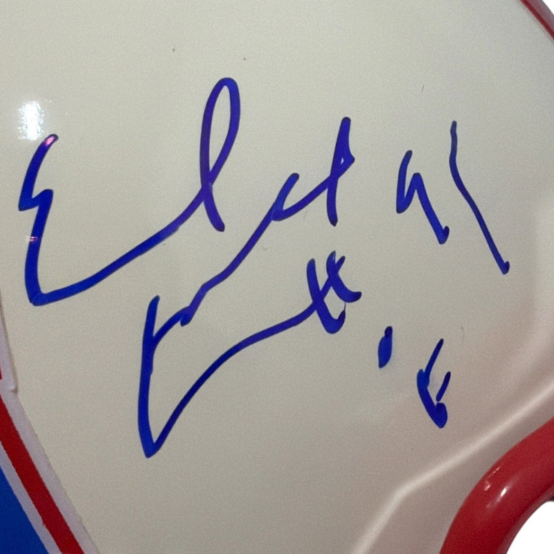 Earl Campbell Signed Titans Oilers Retro Mini Helmet w/ HOF 91 JSA Witness COA