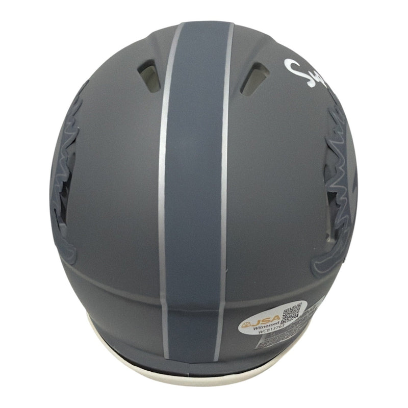Mark Duper Signed Autographed Miami Dolphins Slate Mini Helmet JSA Witness COA