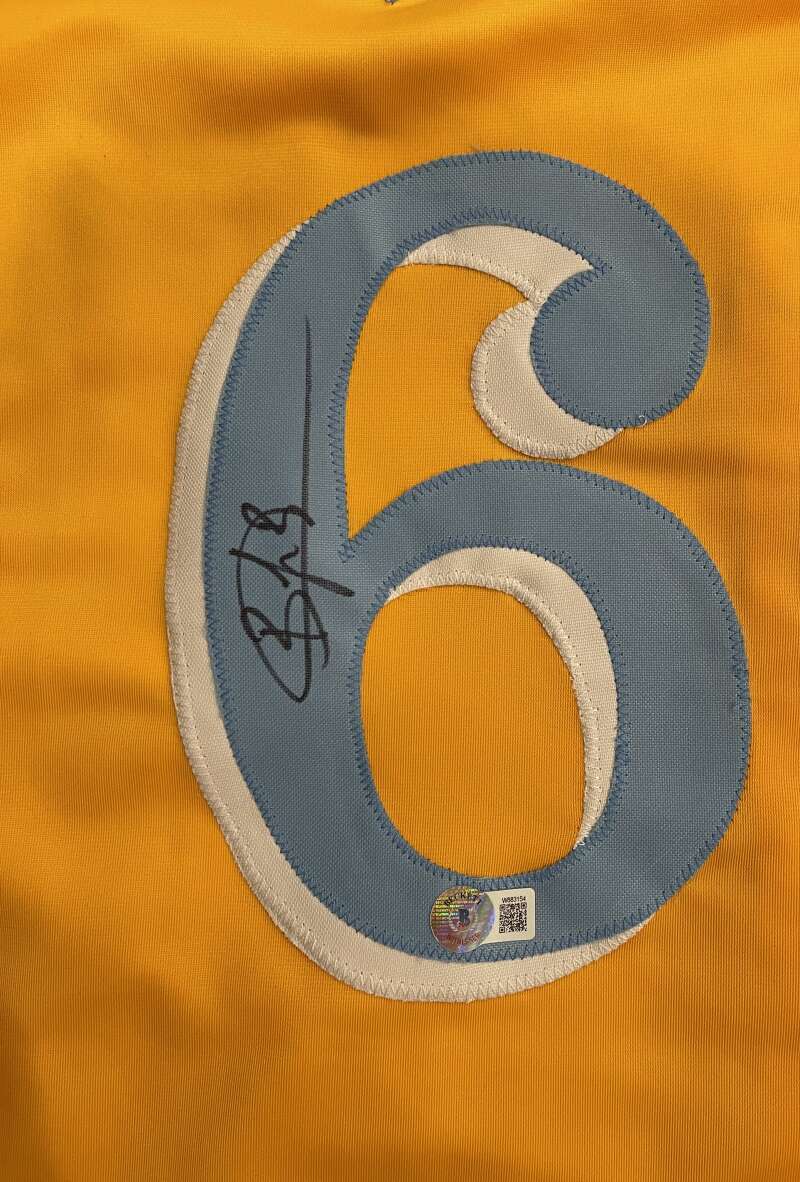 Brayan Bello Signed Red Sox City Connect Custom Jersey Beckett Wit BAS COA