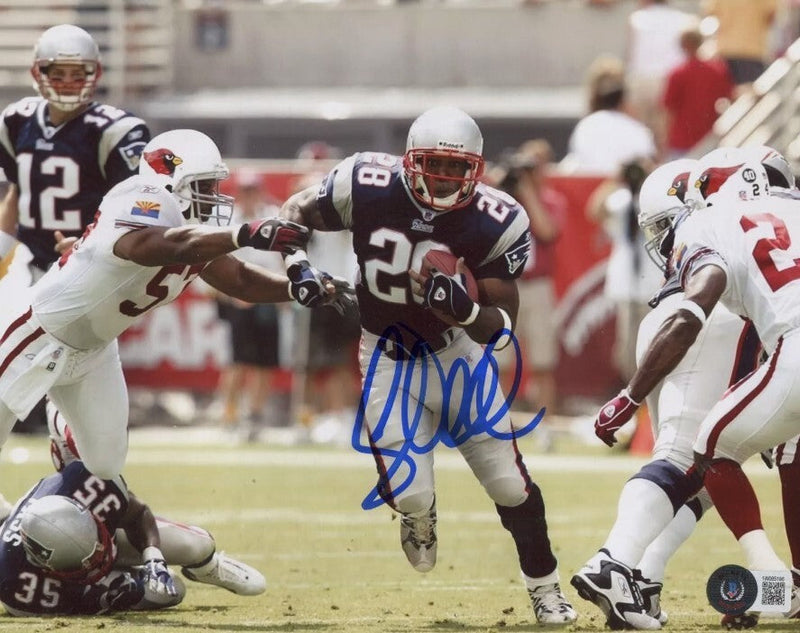 Corey Dillon Signed New England Patriots 8x10 Photo Beckett Witness BAS COA #5