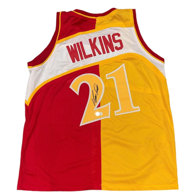 Dominique Wilkins Signed Atlanta Hawks Custom Jersey Beckett Witness BAS COA