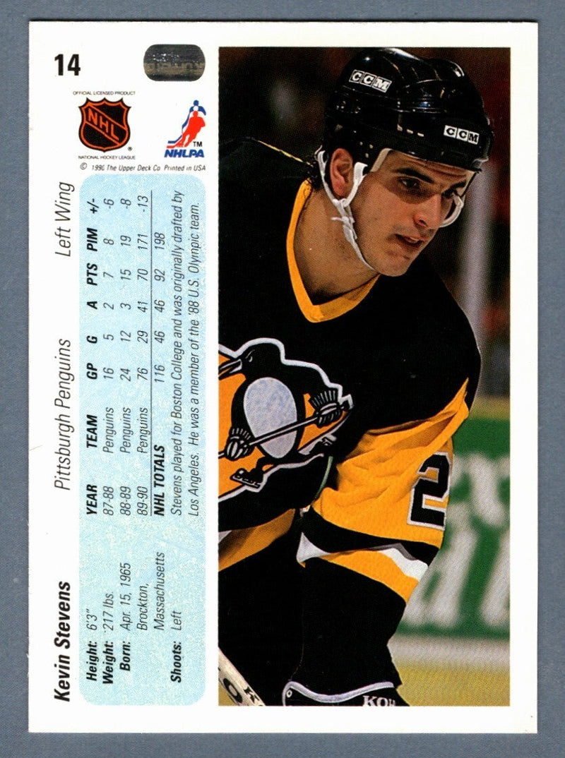Kevin Stevens Signed 1990-91 Upper Deck Rookie RC #14 w/ 2 Cup LSCM COA Penguins