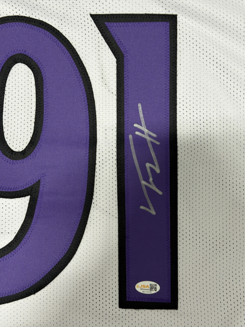 Trey Hendrickson Signed Baltimore Ravens Custom Jersey JSA Witness COA