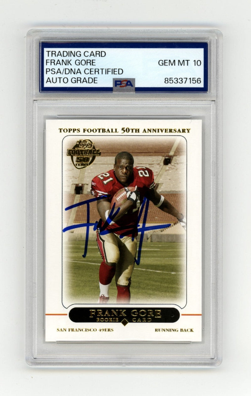 Frank Gore 2005 Topps Football #418 Signed Rookie PSA 10 Auto 49er's