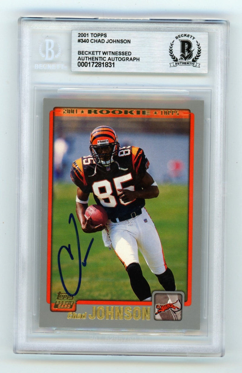 Chad Johnson 2001 Topps #340 Rookie RC Signed Beckett BGS BAS Auto Bengals
