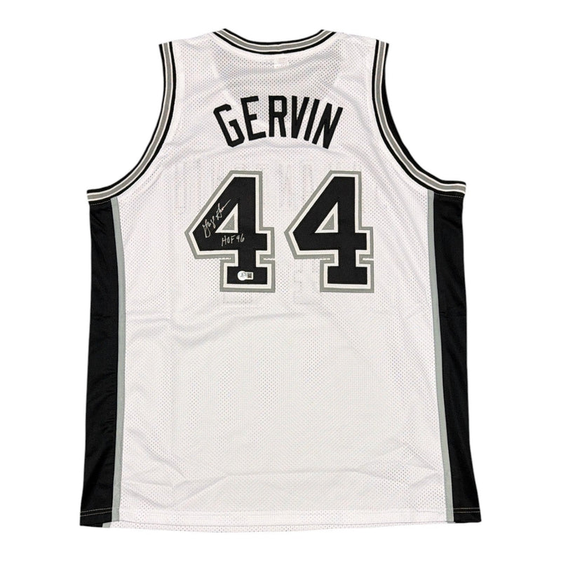 George Gervin Signed San Antonio Spurs Custom Jersey w/ HOF 96 Beckett W BAS COA