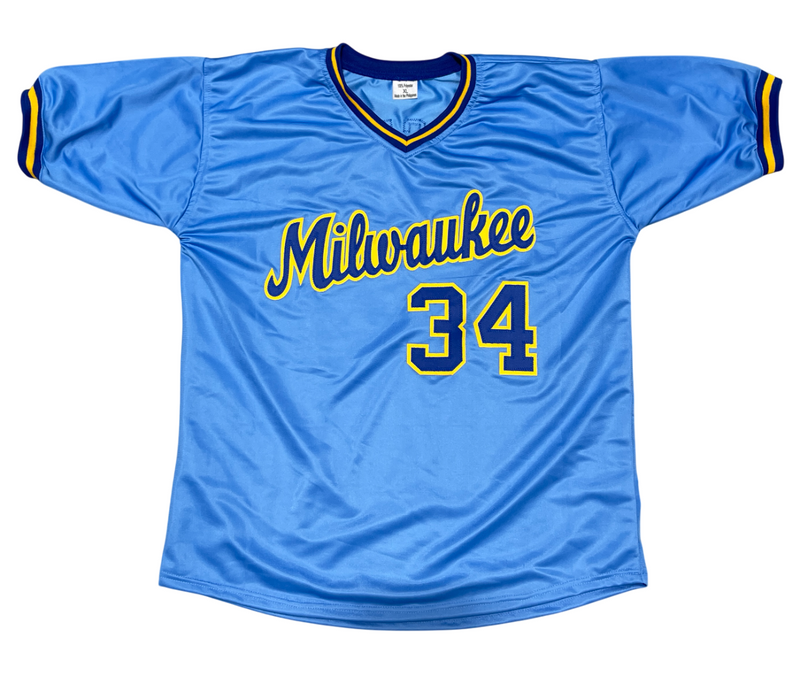Rollie Fingers Signed Milwaukee Custom Jersey w/ 2 Insc Beckett Witness BAS COA