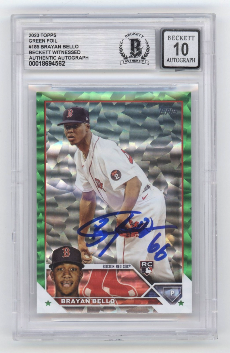 Brayan Bello 2023 Topps Green Foil Signed Rookie RC #238/499 Beckett BGS 10 Auto