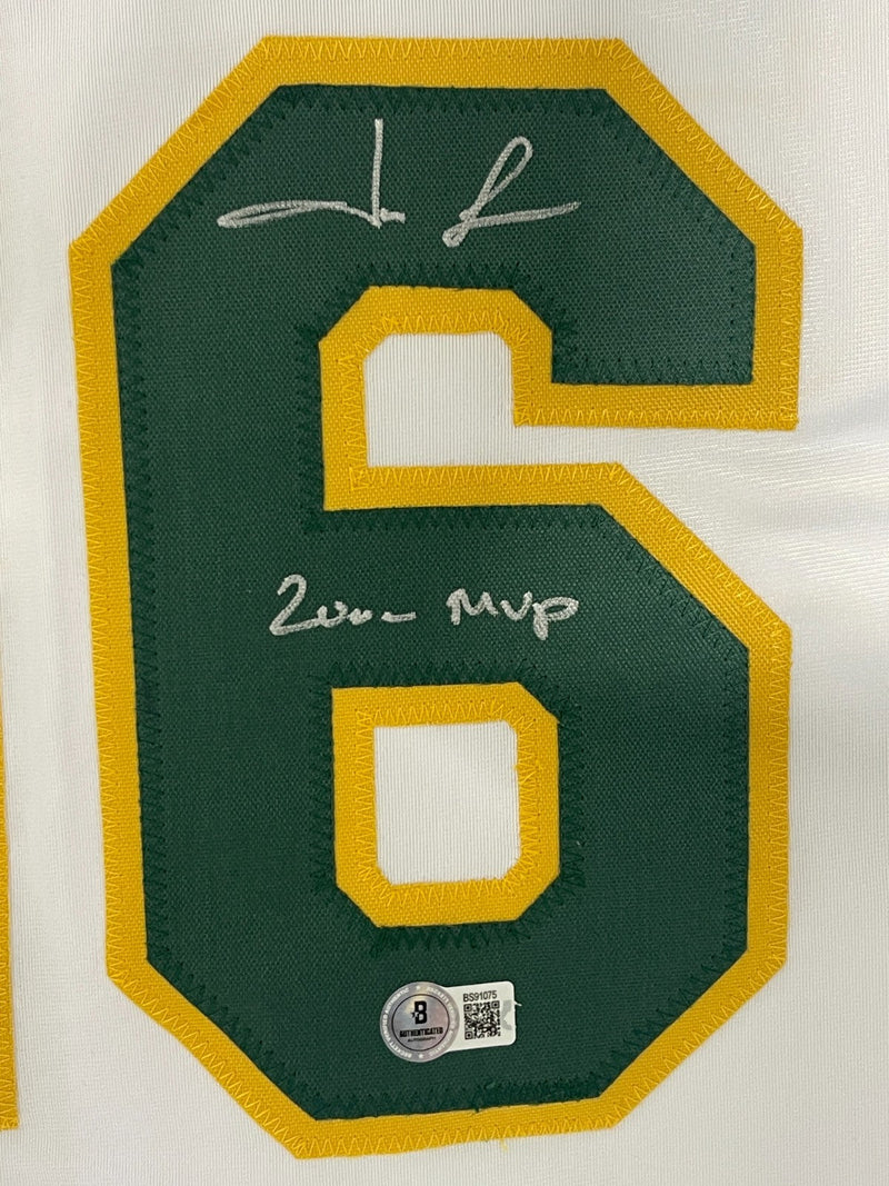 Jason Giambi Signed Oakland Athletics Custom Jersey w/ 2000 MVP Beckett BAS COA